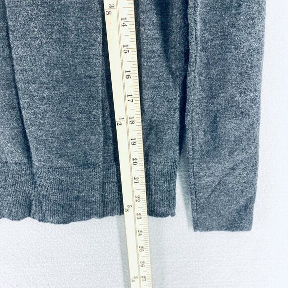 lafayette 148 Wool Sweater Womens S Gray Mock Neck Minimalist Quiet Luxury - Picture 9 of 11